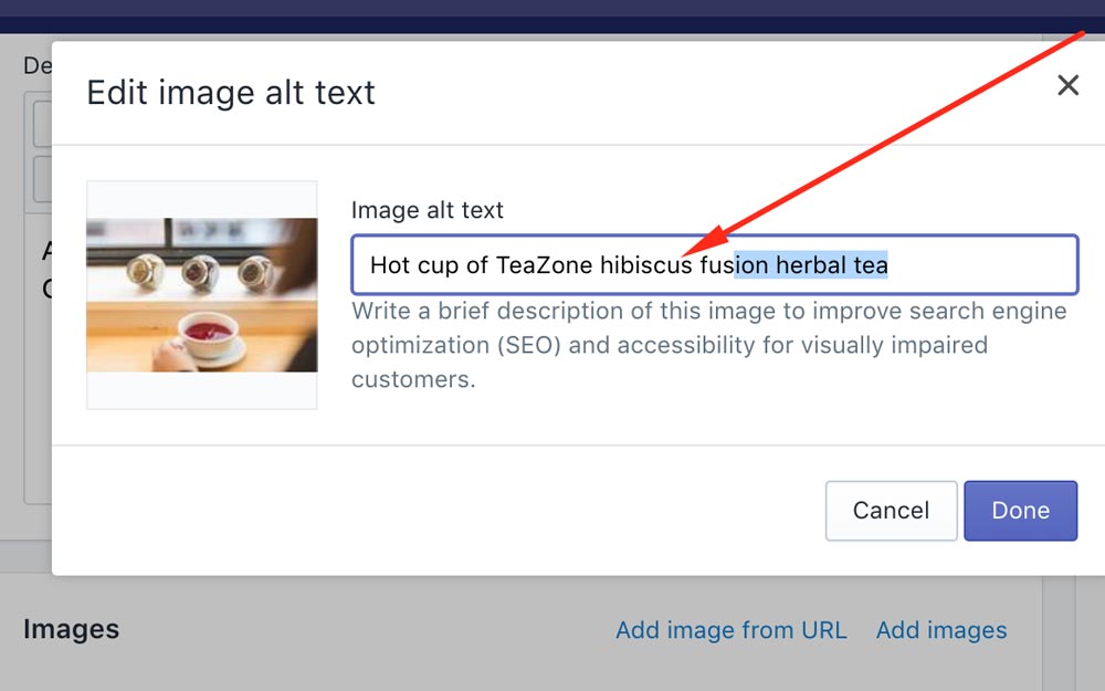 Fix Image Alt Text Edit Image Alt Text Box