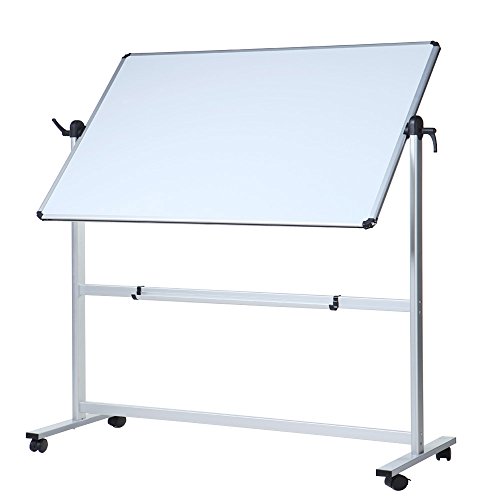 Viz-Pro Double-Sided Magnetic Mobile Whiteboard,44 X 30 Inches Aluminium Frame And Stand