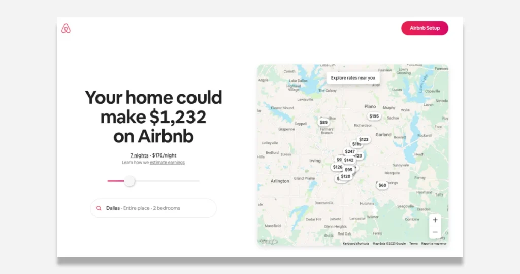 Airbnb Landing Page Design Example