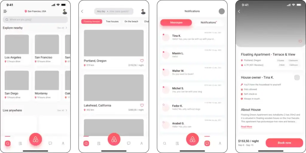 Airbnb Website Wireframe Example