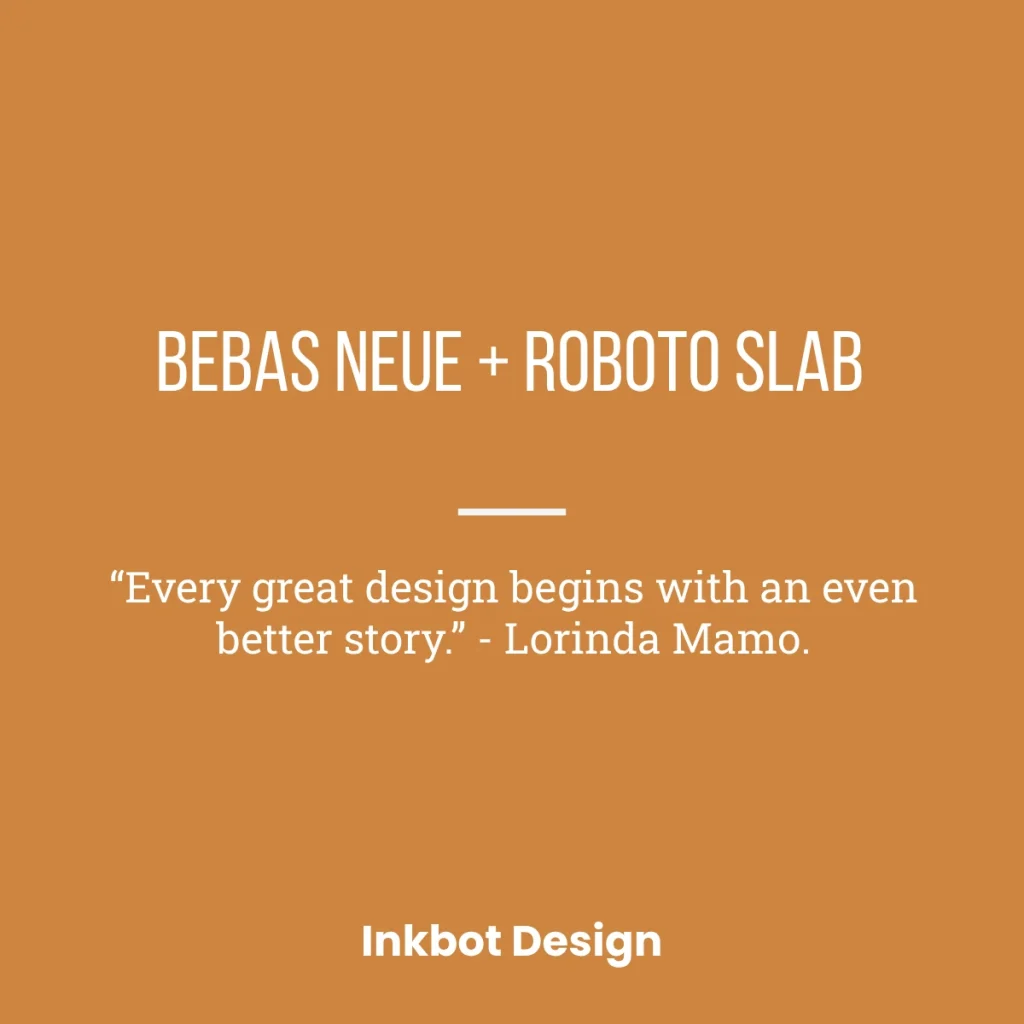 Bebas Neue And Roboto Slab Font Combinations