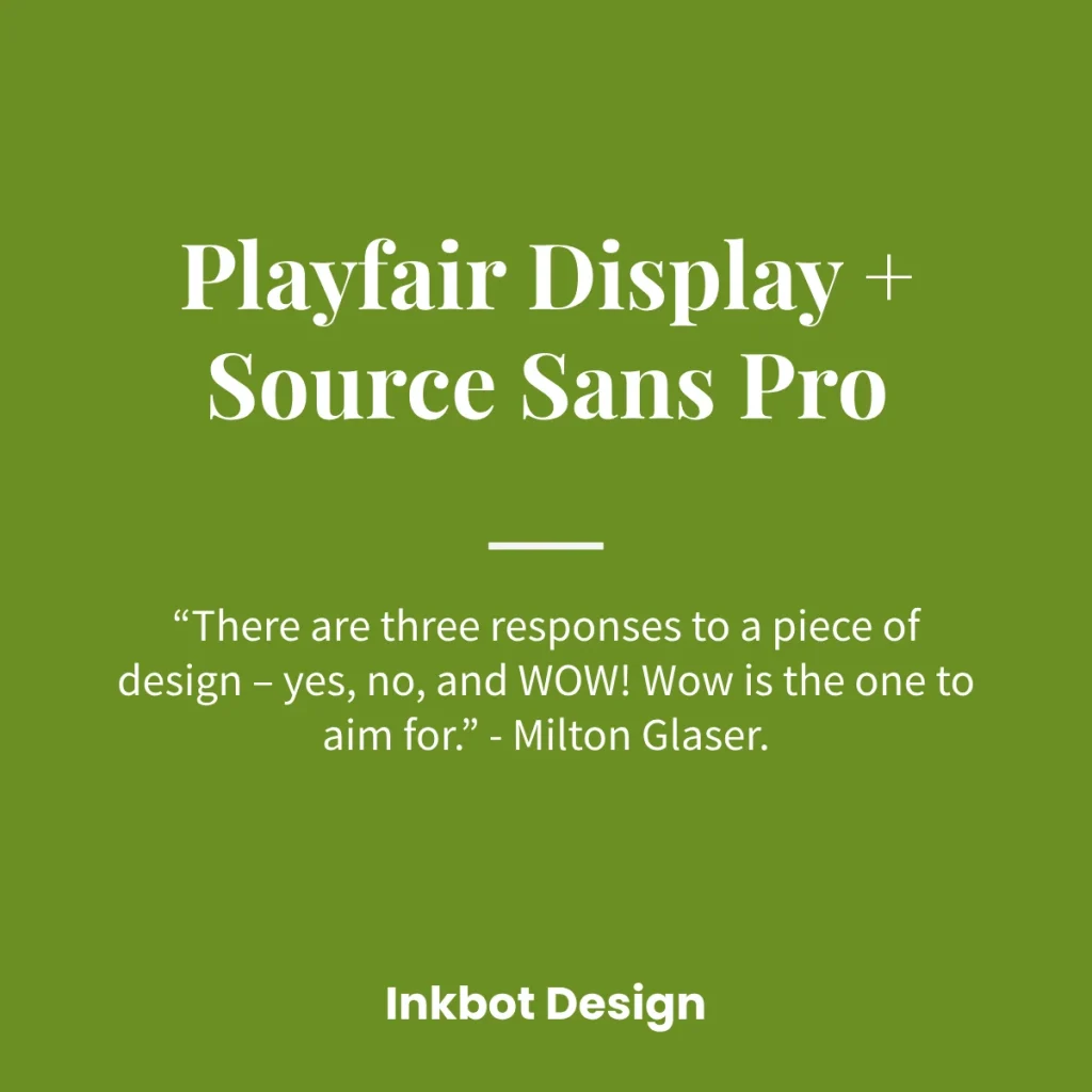 Best Font Pairing Examples Playfair Display Source Sans