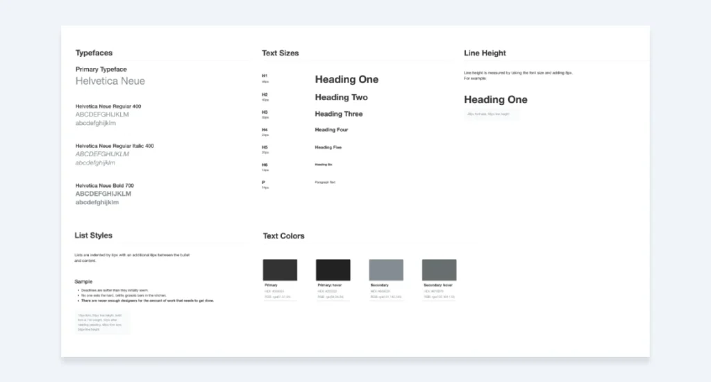 Brand Guide Template Typography