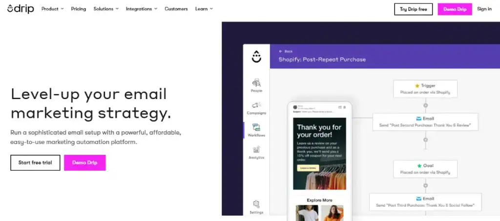 Drip Best For Advanced Ecommerce Personalisation