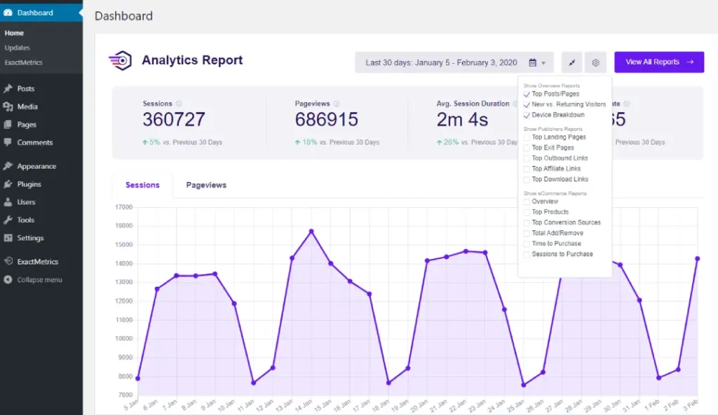Exactmetrics Wordpress Plugin For Analytics