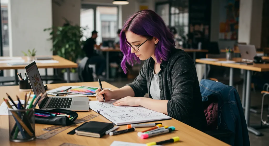 Freelance Designer At Work