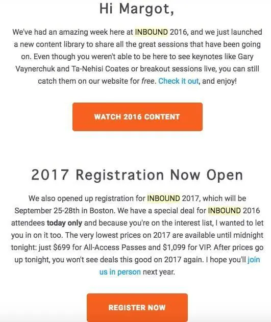 Hubspot Email Marketing Example