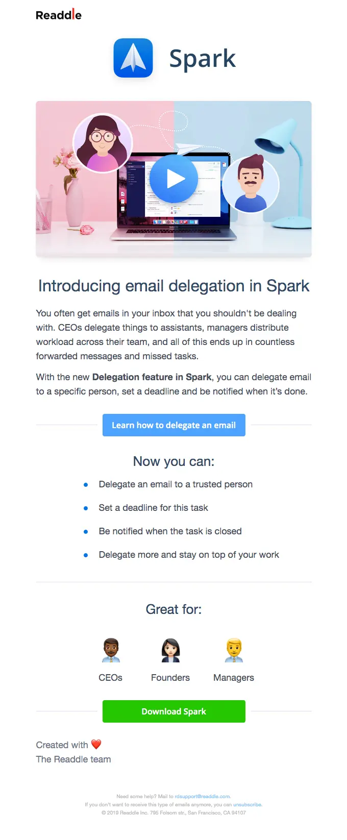 Introducing Email Delegation In Spark