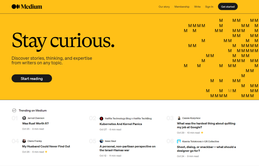 Medium Web Design Example Minimalism