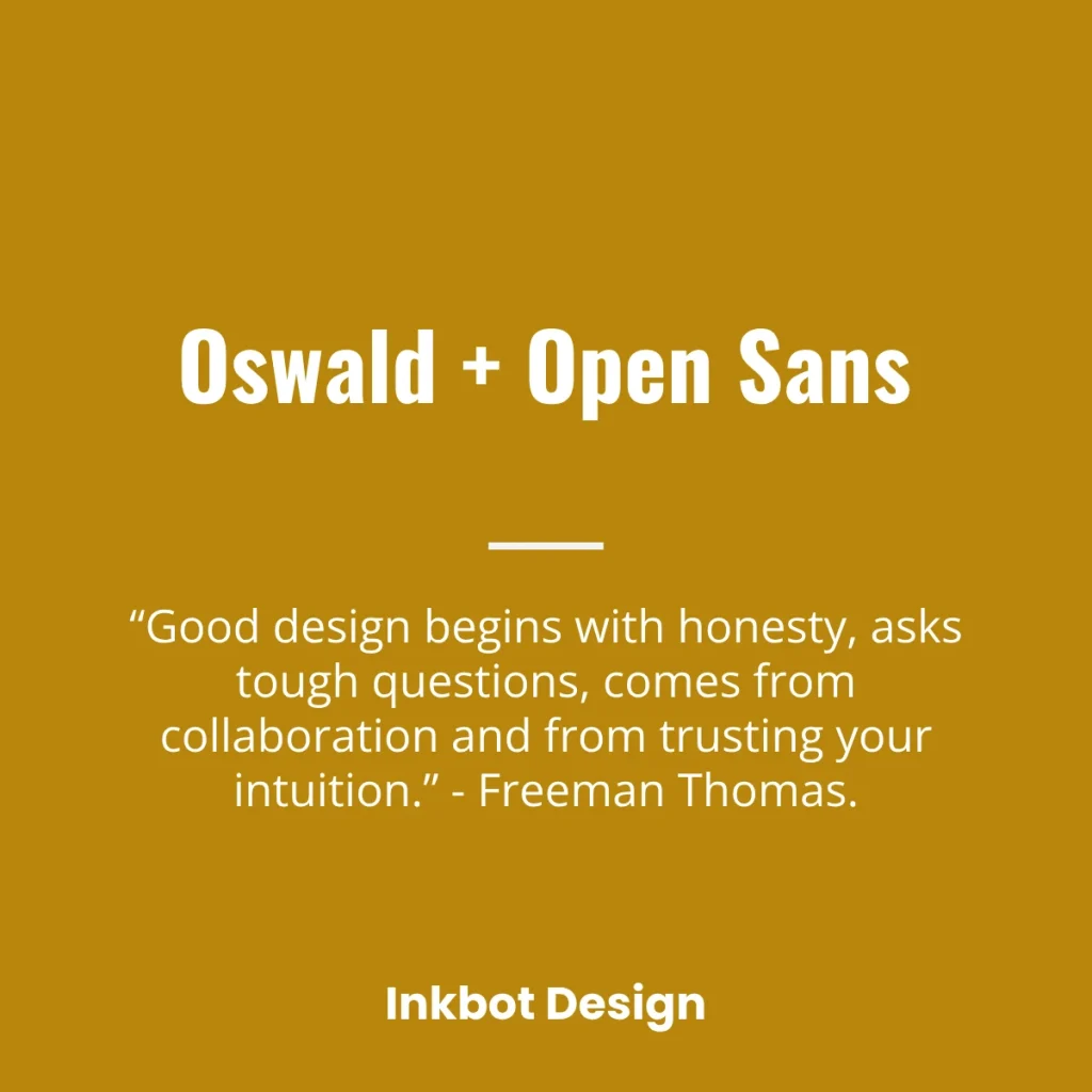 Oswald And Open Sans Font Pairings