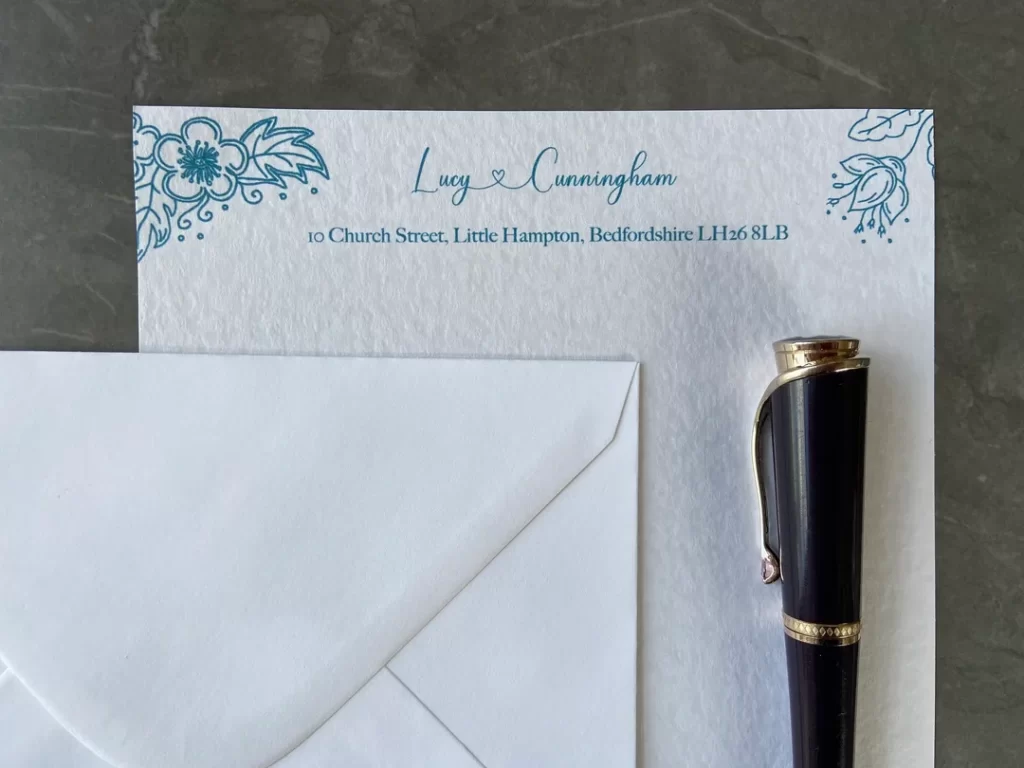 Personalised Stationery Example