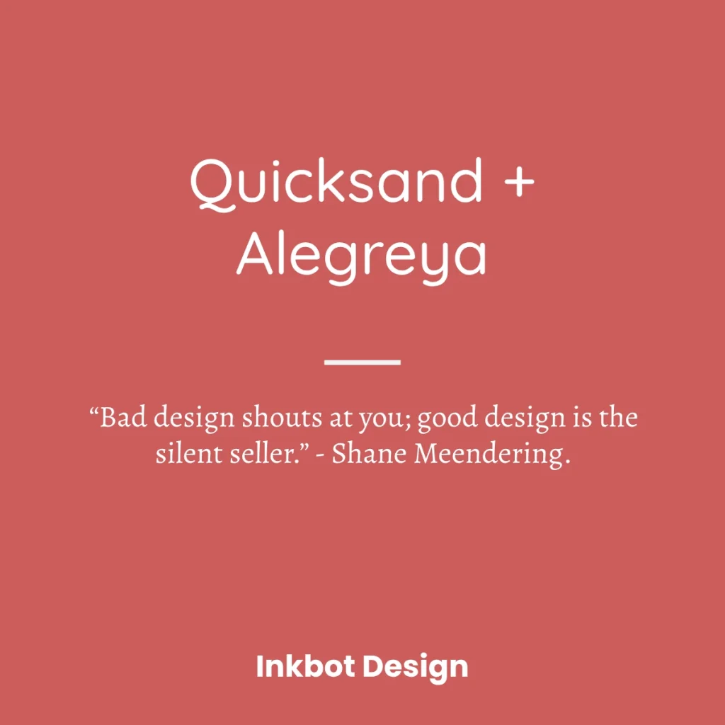 Quicksand Font Pair Example