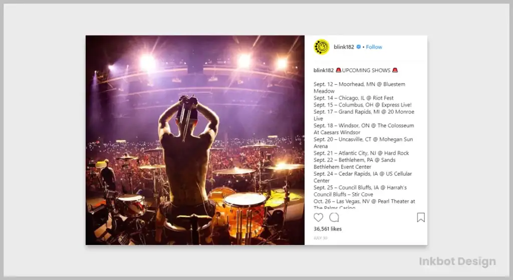 Social Media Marketing For Musicians Example
